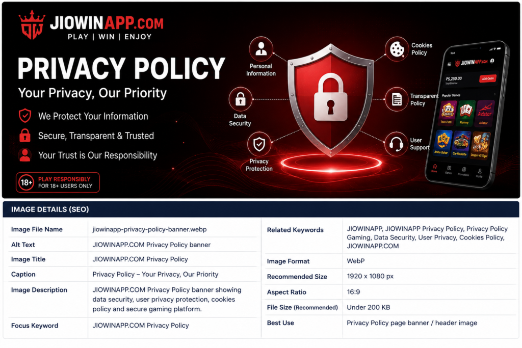 JIOWINAPP.COM Privacy Policy banner
