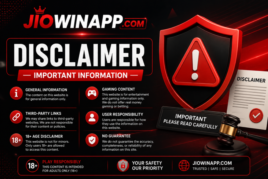 Disclaimer – JIOWINAPP.COM Important Information